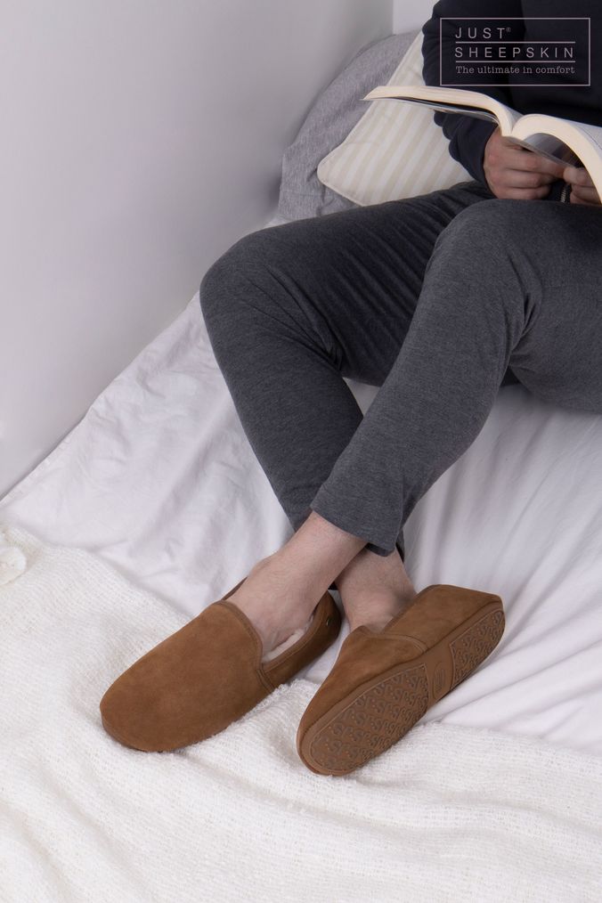 Mens just sheepskin slippers on sale sale