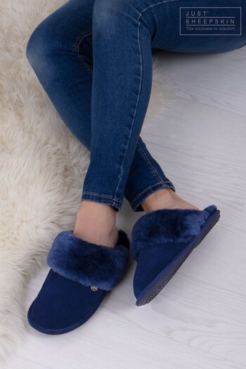 Just Sheepskin Blue Ladies Duchess Sheepskin Slippers (Q03839) | £68