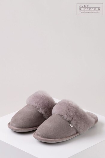 Just Sheepskin Light Grey Ladies Duchess Sheepskin Slippers (Q03840) | £68