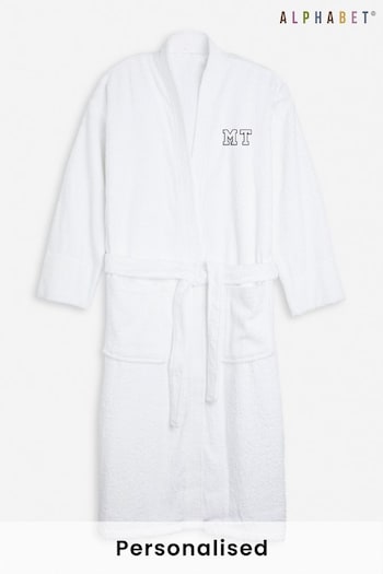 Personalised Ladies Monogrammed Towelling Dressing Gown by Alphabet (Q04172) | £48