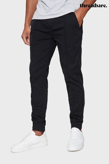 Threadbare Black Cuffed Casual Trousers (Q04482) | £30