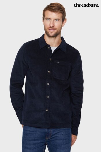 Threadbare Blue Long Sleeve Cord Overshirt (Q04725) | £30