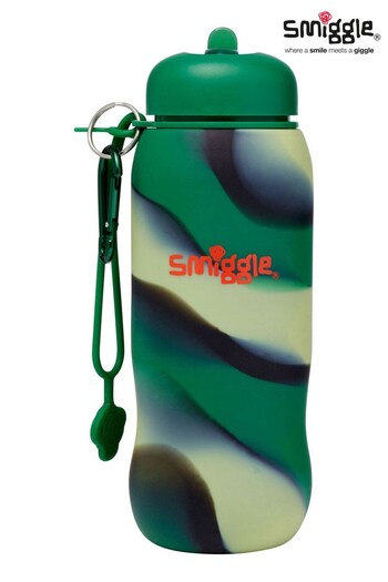 Smiggle Green Camo Vivid Silicone Roll Up Drink Bottle 630ml (Q05763) | £15