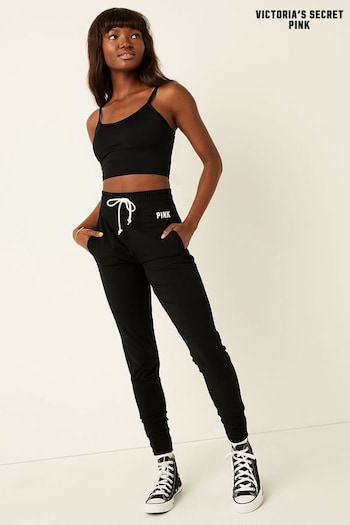 Victoria's Secret PINK Pure Black Fleece Full Length Jogger (Q05818) | £20