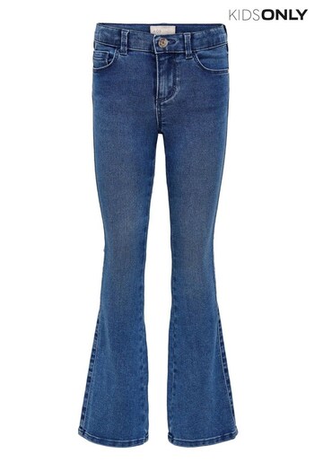 ONLY KIDS Blue Flare Leg Jeans With Adjustable Waist (Q05982) | £25