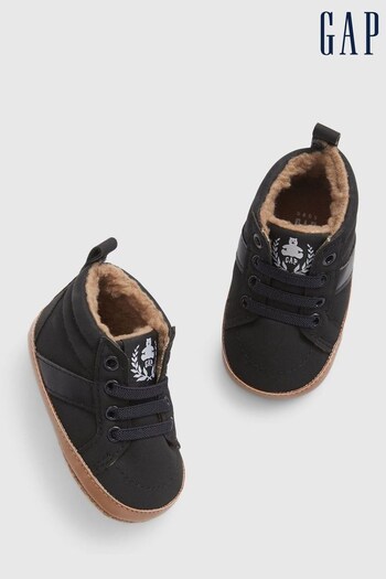 Gap Black Sherpa-Lined Baby High Top Trainers (Q06191) | £20