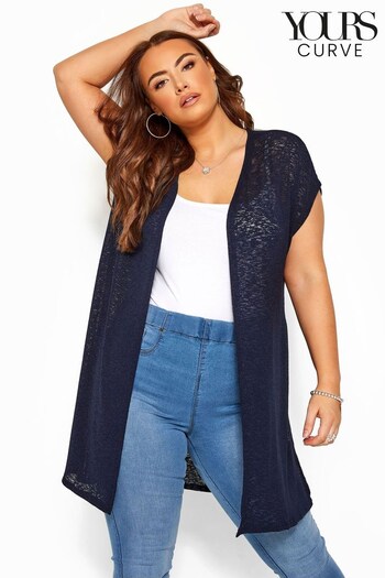 Yours Curve Blue Short Sleeve Cardigan (Q06424) | £20