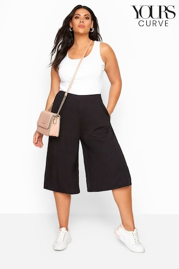 Yours Curve Black Jersey Culottes (Q06452) | £20