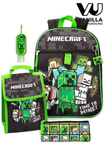 Vanilla Underground Kid Black Minecraft Backpack Set (Q06841) | £31
