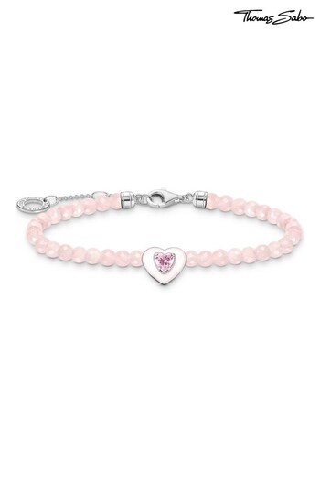 Thomas Sabo Pink Bracelet Heart with Beads of Rose Quartz (Q06932) | £129