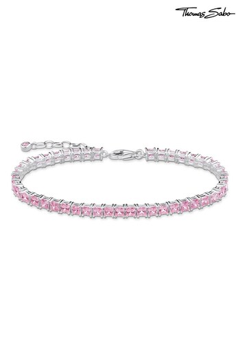 Thomas Sabo Pink Tennis Bracelet with Pink Stones Silver (Q06933) | £398