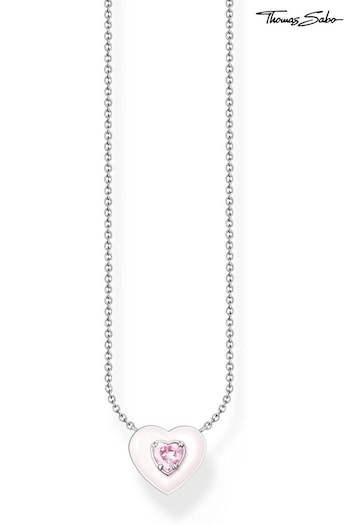 Thomas Sabo Pink Necklace Heart with Pink Stones Silver (Q06945) | £98