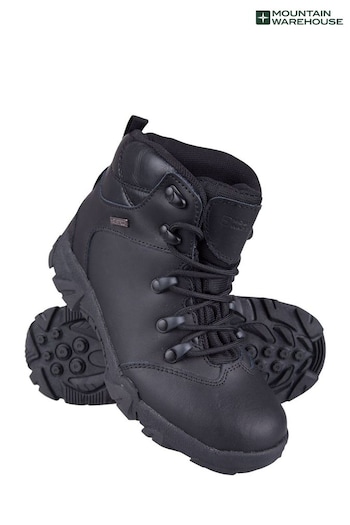 Mountain Warehouse Black Canyon Kids Leather Waterproof Walking Boots tazon (Q07157) | £56