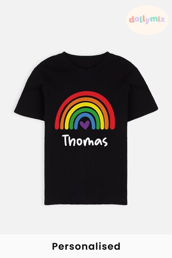 Personalised Kids Rainbow T-Shirt by Dollymix (Q08604) | £17