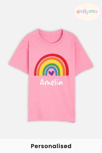 Personalised Kids Rainbow T-Shirt by Dollymix (Q08606) | £17