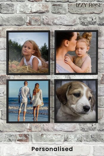 Personalised Photo Upload Set of 4 Square Frames by Izzy Rose (Q08689) | £40