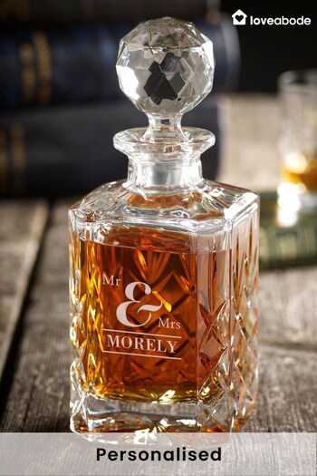 Personalised Mr & Mrs Crystal Decanter by Loveabode (Q08733) | £85