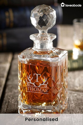 Personalised Stag Crystal Decanter by Loveabode (Q08734) | £85