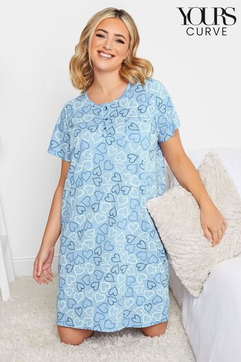 Yours Curve Blue Placket Nightdress (Q08741) | £18