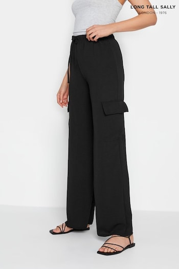 Long Tall Sally Black Wide Leg Cargo Trouser (Q09024) | £33