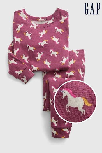 Gap Pink Unicorn Print Long Sleeve Pyjama Set (Q09116) | £18