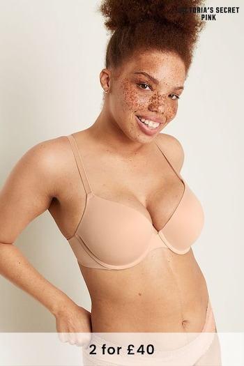 Victoria's Secret PINK Champagne Nude Smooth Push Up T-Shirt Bra (Q09695) | £29