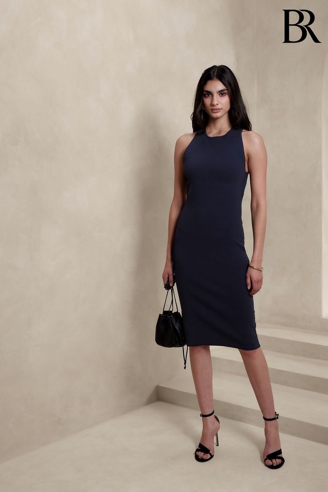 Banana republic navy blue dress sales