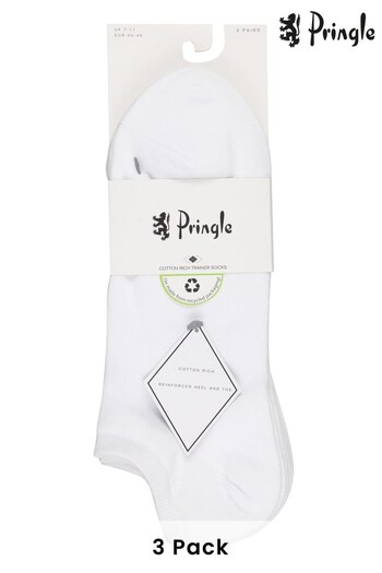 Pringle White 3pk Secret Sock (Q10140) | £14
