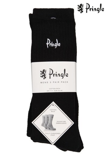 Pringle Black 3pk Sport Sock (Q10151) | £14