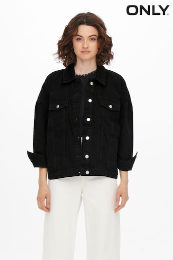 ONLY Black Long Sleeve Oversized Denim Jacket (Q10348) | £30