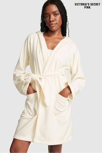 Victoria's Secret PINK Creamer White Polar Fleece Robe (Q10648) | £50