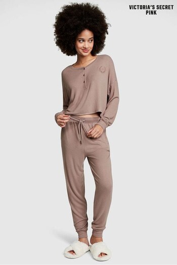 Victoria's Secret PINK Iced Coffee Brown Cosy Sleep Jogger (Q10650) | £12