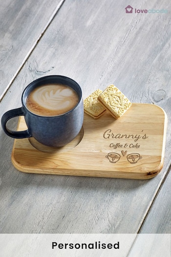 Personalised Cups & Hearts Serving Board by Loveabode (Q10734) | £15