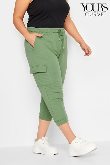 Yours Curve Sage Cropped Cargo Jogger (Q10833) | £24