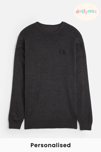 Personalised Mens Cotton Crew Neck Sweater by Dollymix (Q10966) | £33