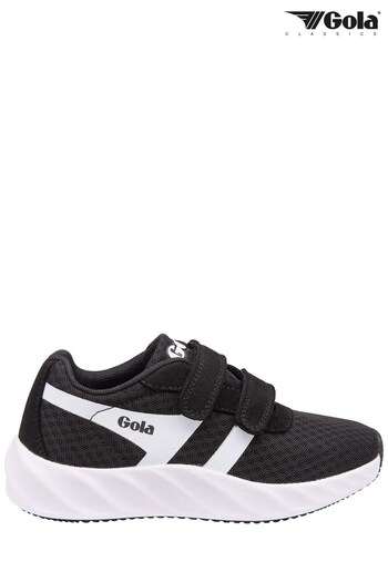 Gola Black Kids' Draken Twin Bar QF Mesh Quick Fasten Running Trainers (Q11304) | £45