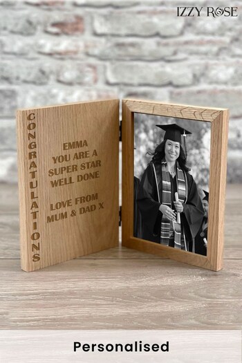 Personalised Congratulations Engraved Wooden Picture Frame by Izzy Rose (Q11361) | £20