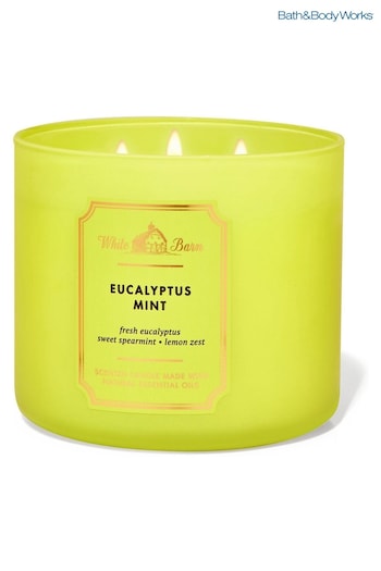Doorstops & Draught Excluders EUCALYPTUS MINT Midnight Blue Citrus 3-Wick Candle 14.5 oz / 411 g (Q11622) | £19.50