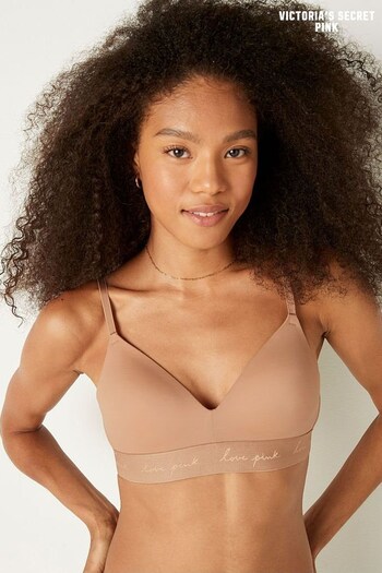Victoria's Secret PINK Mocha Latte Nude Smooth Lightly Lined Non Wired T-Shirt Bra (Q11839) | £25