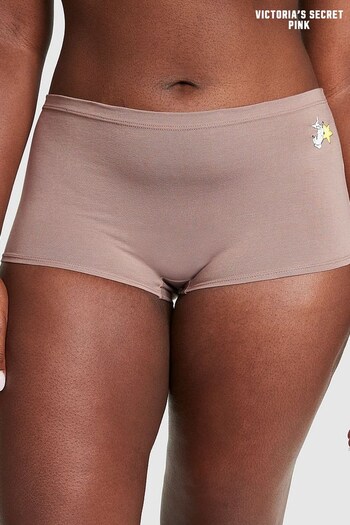 Victoria's Secret PINK Iced Coffee Brown Holiday Dog Cotton Boyshort Knickers (Q12007) | £9