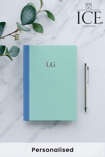 Personalised 2 Tone Monogram A5 Notebook with Pen by Ice London (Q12344) | £13