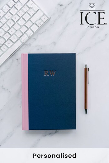 Personalised 2 Tone Monogram A5 Notebook with Pen by Ice London (Q12345) | £13