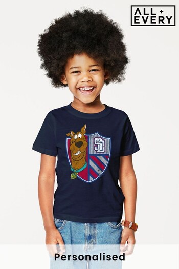All + Every French Navy Scooby Doo Sports Crest Kids T-Shirt (Q12388) | £18