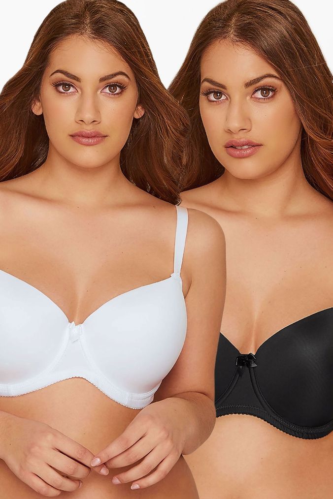 Yours Curve Black 2 Pack Moulded T-Shirt Bra (Q12420) | £40