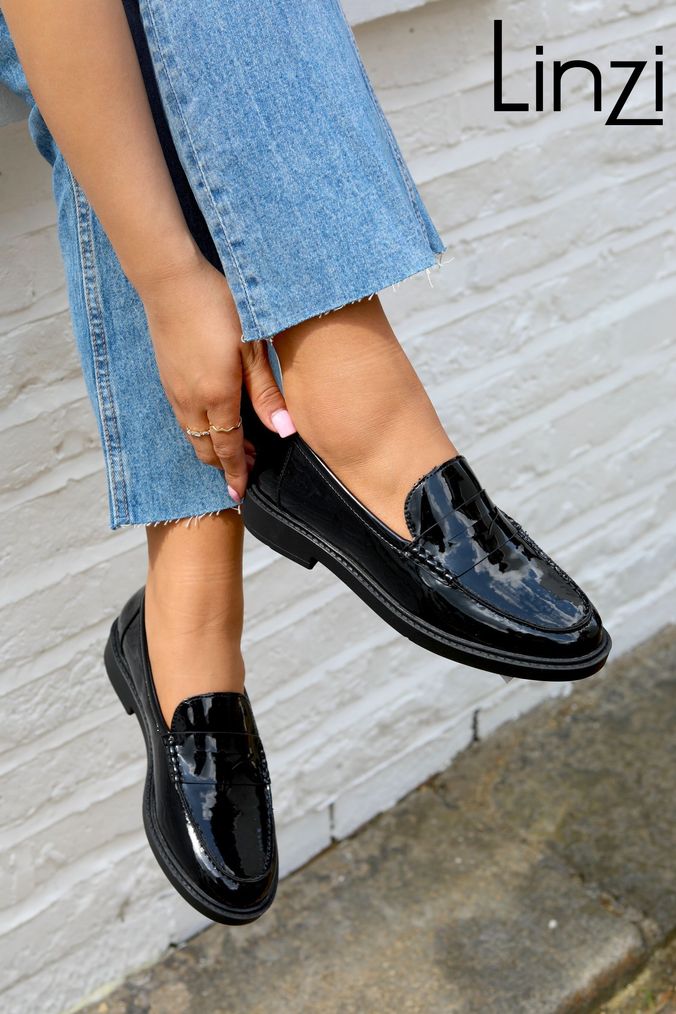 Womens shiny loafers sale