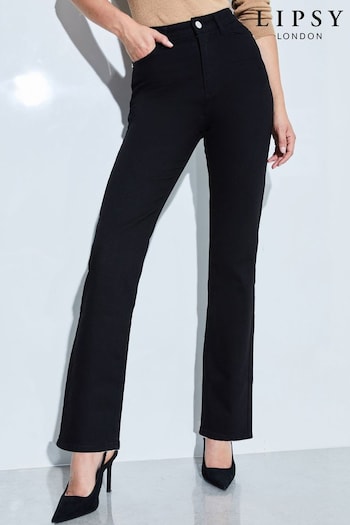 Lipsy Black High Waist Straight Leg Harper Shift Jeans (Q12612) | £47