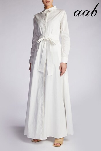 Aab White Maxi Shirt Dress (Q12709) | £63