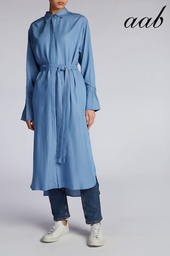 Aab Blue Cotton Shirt Dress (Q12710) | £62