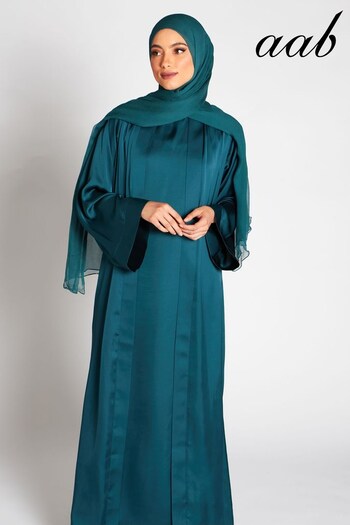 Aab Green Satin Kimono Wrap (Q12711) | £72