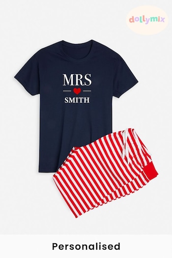 Personalised Ladies Mrs Pyjamas by Dollymix (Q12779) | £30
